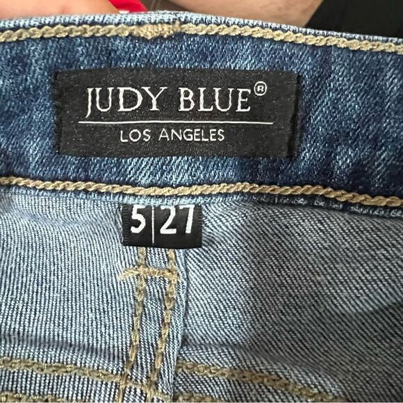 Judy Blue Skinny Fit Distressed Light Blue Women  Bodycon Jeans Sz  5/57 - Picture 10 of 11